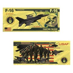 5 Pc/set USAF Fighter Jet Gold Foil Banknote Collection F16 F22 F35 B2 AH64 Gift
