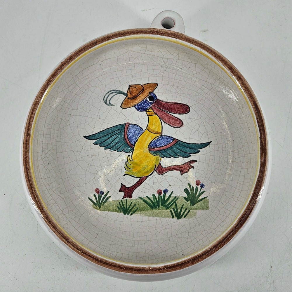 Vintage Ceramic dish Hand painted and Signed By Swiss Artist Alb Hans
