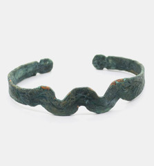 Ancient Celtic Bracelet Copper Open Cuff Torque Patina Circa 100-300 AD