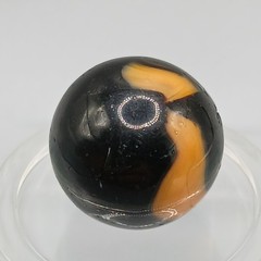 .58″ Alley Agate Halloween, CAC Black Orange Swirl Marble- #Q149