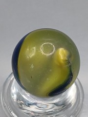 .87″ Akro Blue Egg Yolk Shooter Marble- #CE128
