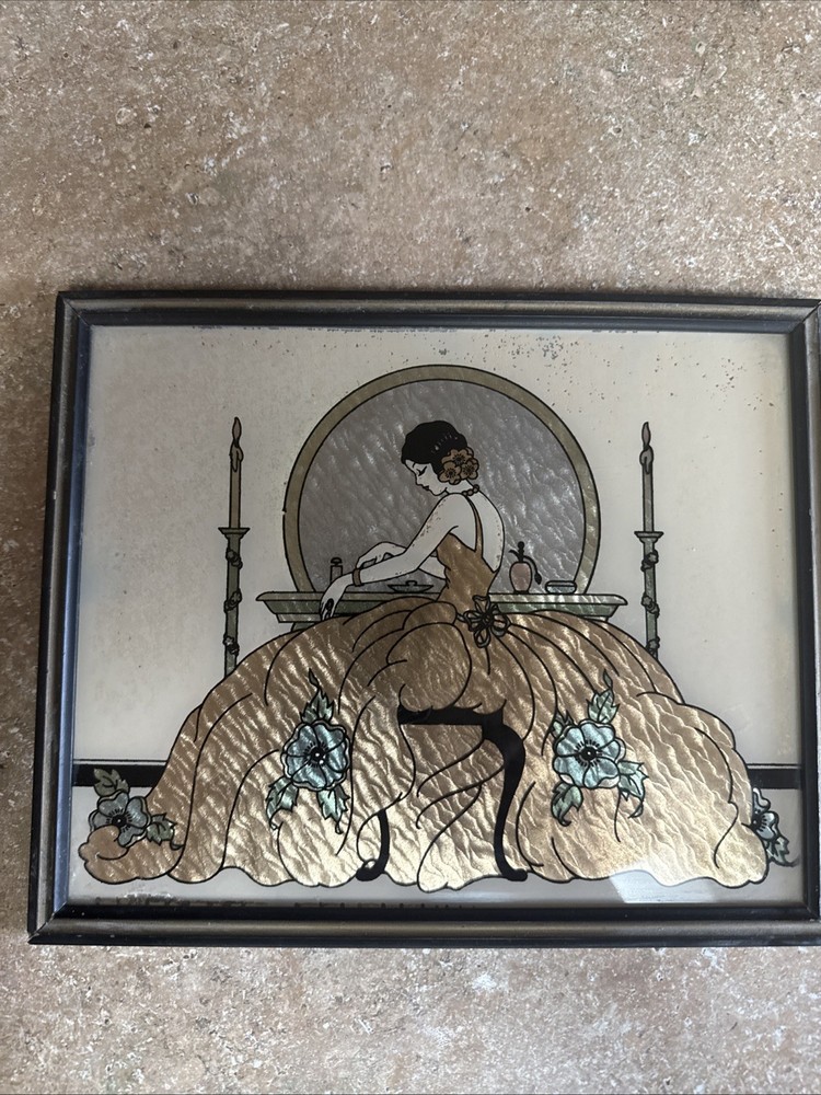 Art Nouveau Style Vintage Butterfly Wing Effects on Glass Picture – Bx