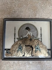 Art Nouveau Style Vintage Butterfly Wing Effects on Glass Picture – Bx