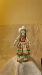 Annie Oakley Photo of Gilbert & Bacon Card + Hallmark Famous American Cloth Doll