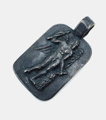Ancient Greek Silver Pendant Eros Cupid Winged God of Love Artifact 200 BC