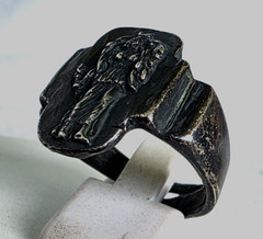 300 BC Ancient Greek Silver Ring Selene the goddess and personification of Moon