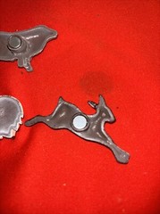 Unique SET OF 3 HAND CAST ALUMINUM METAL HEAVY MAGNETS- Estate Find