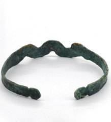 Ancient Celtic Bracelet Copper Open Cuff Torque Patina Circa 100-300 AD