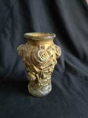 Antique Goofus Glass Vase & Shaker Set