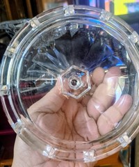 Vintage Lead Crystal Glass Lidded Candy Dish/Comport Diamond Pattern.