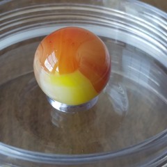 .71″ Vintage Sunburst Sunrise Orange UV Yellow Akro Vitro Marble