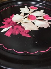 Multiple Available Vintage Floral TOLEWARE Tole METAL TRAY 12”
