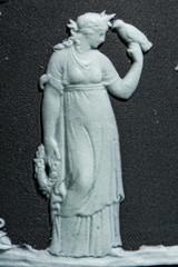 Neoclassical Antique 19th Century Wedgwood Black Jasperware Lidded Jar Tobacco