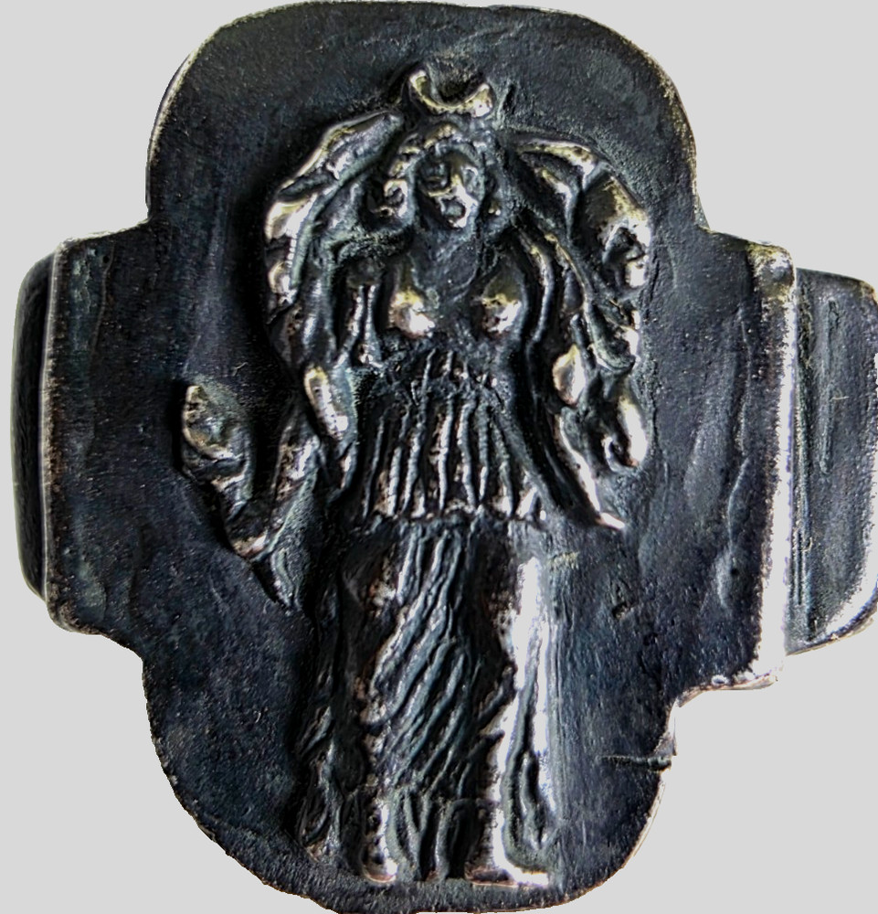 300 BC Ancient Greek Silver Ring Selene the goddess and personification of Moon