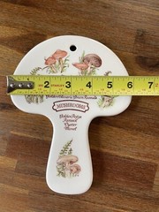 Weiss Mushroom Shaped Kitchen Wall Plaque Vintage Hand Painted Brazil 1980