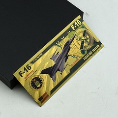 5 Pc/set USAF Fighter Jet Gold Foil Banknote Collection F16 F22 F35 B2 AH64 Gift