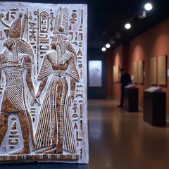 Ancient Egyptian Horus and Cleopatra Wall Relief Art Panel Pharaonic Antiquities