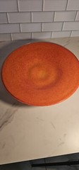 Murano Glass bowl Bright Orange 🍊 White 13 1/2 Inches Wide