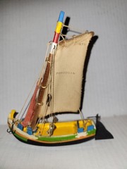 Vintage Wooden Souvenir Boat “PORTUGAL” Traditional Barco De Pesca in Miniature