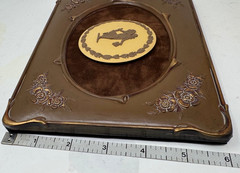 WEDGWOOD Cane Yellow & Brown Jasperware Dancing Hours Medallion Plaque, Framed