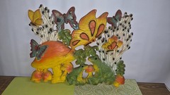 Vintage 1970’s Homco Mushroom Butterfly Frog Plastic Wall Plaque