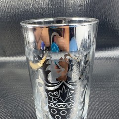 Vintage Kimiko Signed Silver Rimmed Knight Shield Highball Glasses Tumblers Set4