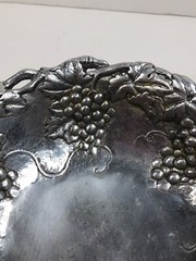 Arthur Court Bowl Aluminum Vtg Grapevine Serving Dish Small 8″ 1994 1990s Taiwan