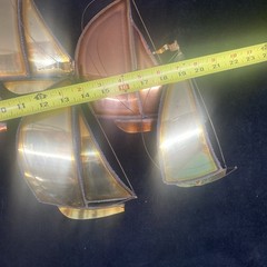 DeMott Brass Copper Sailboat Wall Hanging Metal Sculpture Signed Read Details