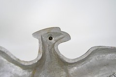VTG Cast Aluminum Gold Painted Eagle Phoenix Bird Wall Plaque Roquet Antique 21″