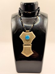 VERY RARE ANCIENT EXTREMELY AGATE PROTECTION AMULET NECKLACE ARTIFACT AUTENTHIC