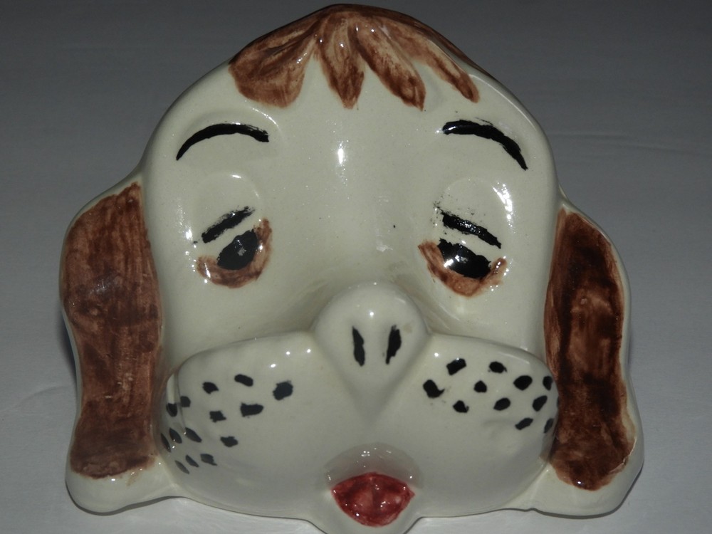 Vintage Eyeglasses Glasses Stand Holder Ceramic Puppy Dog Head Sad Eyes