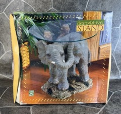 Alco Resin Elephant Decorative Stand Original 3D Design New in Box -12 Inch Tall