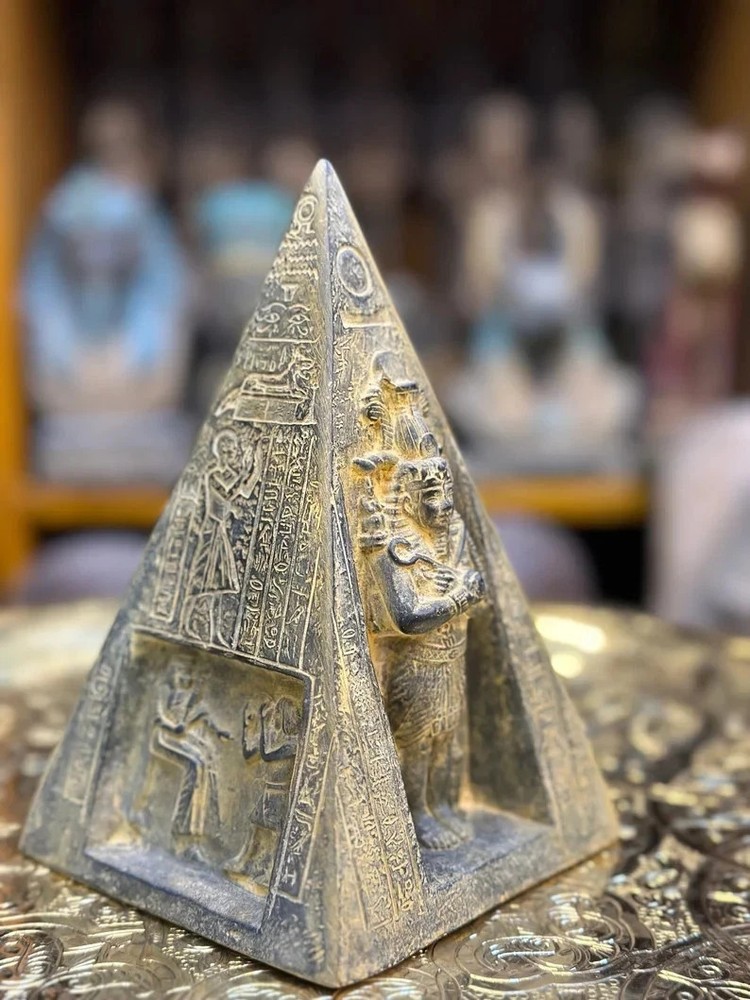 Ancient Egyptian Antiquities Exquisite Pyramids with Pharaonic Inscriptions BC