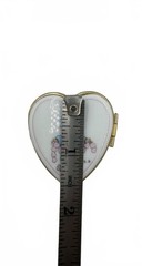 Vintage Precious Moments Heart Trinket Box Porcelain Hinged Keepsake Box