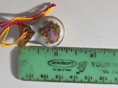 Vintage Limoges France Porcelain Mini Castanets Victorian Gold Trim 4 Total