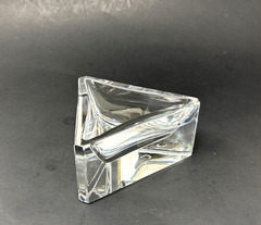 Vtg ATLANTIS Portugal Full Lead Crystal Triangle Trinket /Candy Dish MCM Style