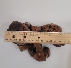 GLASS BARON burl wood display stand only sculptural dark brown
