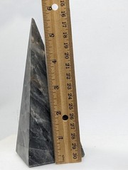 Neoclassical Solid Marble Gray Obelisk SQUARE Base Great Color Veining 5.75″