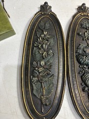 Vtg 1974 Syroco Set of 3 Seasons Floral Wall Gold Plaque #7314 #7315 #7316