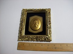 Vintage Mid Century Neoclassical Roman Emperor Cameo Relief Picture Wall Hanging