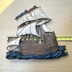 Vintage Metal Sail Ship Boat Sexton Wall Art Nautical / Pirate / Sea Decor