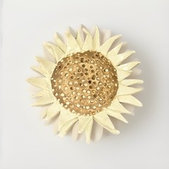 Ceramic Pottery Sunflower Handmade Set of 2 Made in USA
