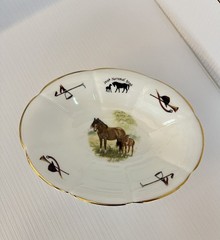 Equestrian Royal Tara Trinket Soap Dish Scalloped Horse Race Galway Ireland