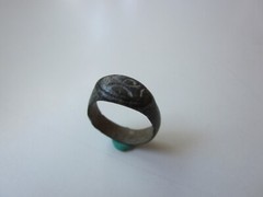 very rare ancient Viking engraved massive bronze ring with runes. IX – X AD.