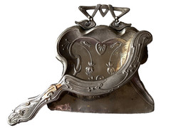 Antique Art Nouveau Brass Crumb Dustpan & Brush Set “Silent Butler” c.1900–1940
