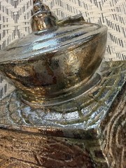 Vintage Cast Metal Wall Decor Coffee Grinder And Tea Kettle Lots Of Patina