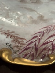 A Broossillon C et J Limoges 13” Plate 4 Ducks Hand Painted Victorian Edwardian