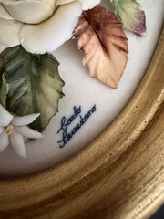 Capodimonte Porcelain 3D Flowers Framed Made in Italy Carlo Lowastano(small Chip