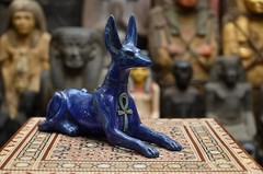 Lapis Lazuli Anubis Statue Ancient Egyptian Antiques God Sculpture Figurine