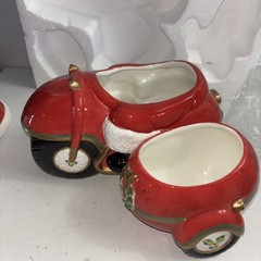 Vintage Fitz And Floyd Santa Motorcycle Cookie Jar In Styrofoam Great Condi